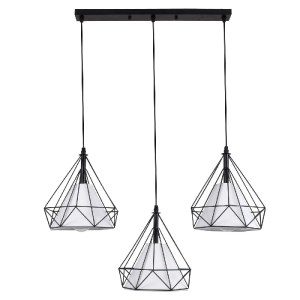 glo-61569-61569_3 GLOBOSTAR® EIFFEL 61569 VINTAGE ΚΡΕΜΑΣΤΟ ΦΩΤΙΣΤΙΚΟ ΡΑΓΑ ΤΡΙΦΩΤΟ 3 X E27 IP20 ΜΑΥΡΟ ΜΕΤΑΛΛΟ