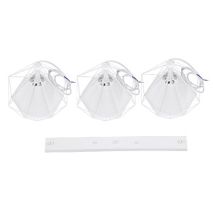 glo-61570-61570_10 GLOBOSTAR® EIFFEL 61570 VINTAGE ΚΡΕΜΑΣΤΟ ΦΩΤΙΣΤΙΚΟ ΡΑΓΑ ΤΡΙΦΩΤΟ 3 X E27 IP20 ΛΕΥΚΟ ΜΕΤΑΛΛΟ