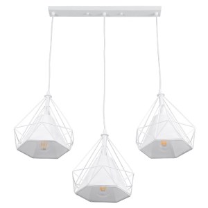 glo-61570-61570_4 GLOBOSTAR® EIFFEL 61570 VINTAGE ΚΡΕΜΑΣΤΟ ΦΩΤΙΣΤΙΚΟ ΡΑΓΑ ΤΡΙΦΩΤΟ 3 X E27 IP20 ΛΕΥΚΟ ΜΕΤΑΛΛΟ