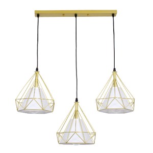 glo-61571-61571_0 GLOBOSTAR® EIFFEL 61571 VINTAGE ΚΡΕΜΑΣΤΟ ΦΩΤΙΣΤΙΚΟ ΡΑΓΑ ΤΡΙΦΩΤΟ 3 X E27 IP20 ΧΡΥΣΟ ΜΕΤΑΛΛΟ