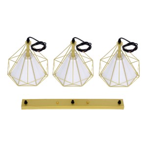 glo-61571-61571_10 GLOBOSTAR® EIFFEL 61571 VINTAGE ΚΡΕΜΑΣΤΟ ΦΩΤΙΣΤΙΚΟ ΡΑΓΑ ΤΡΙΦΩΤΟ 3 X E27 IP20 ΧΡΥΣΟ ΜΕΤΑΛΛΟ