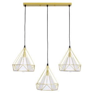 glo-61571-61571_3 GLOBOSTAR® EIFFEL 61571 VINTAGE ΚΡΕΜΑΣΤΟ ΦΩΤΙΣΤΙΚΟ ΡΑΓΑ ΤΡΙΦΩΤΟ 3 X E27 IP20 ΧΡΥΣΟ ΜΕΤΑΛΛΟ