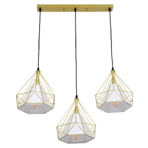 glo-61571-61571_4 GLOBOSTAR® EIFFEL 61571 VINTAGE ΚΡΕΜΑΣΤΟ ΦΩΤΙΣΤΙΚΟ ΡΑΓΑ ΤΡΙΦΩΤΟ 3 X E27 IP20 ΧΡΥΣΟ ΜΕΤΑΛΛΟ