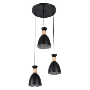 glo-61572-61572_3 GLOBOSTAR® AVA 61572 ΜΟΝΤΕΡΝΟ ΚΡΕΜΑΣΤΟ ΦΩΤΙΣΤΙΚΟ ΚΑΜΠΑΝΑ ΤΡΙΦΩΤΟ 3 X E27 IP20 ΜΑΥΡΟ ΜΕΤΑΛΛ