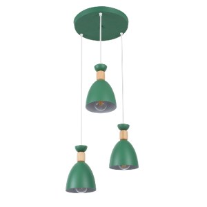 glo-61575-61575_3 GLOBOSTAR® AVA 61575 ΜΟΝΤΕΡΝΟ ΚΡΕΜΑΣΤΟ ΦΩΤΙΣΤΙΚΟ ΚΑΜΠΑΝΑ ΤΡΙΦΩΤΟ 3 X E27 IP20 ΠΡΑΣΙΝΟ ΜΕΤΑ