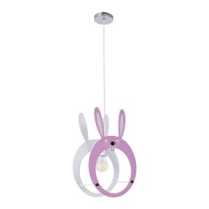 glo-61577-61577_3 GLOBOSTAR® BUNNY 61577 ΠΑΙΔΙΚΟ ΚΡΕΜΑΣΤΟ ΦΩΤΙΣΤΙΚΟ ΦΙΓΟΥΡΑ ΜΟΝΟΦΩΤΟ 1 X E27 IP20 ΡΟΖ & ΑΣΠΡ