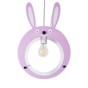 glo-61577-61577_4 GLOBOSTAR® BUNNY 61577 ΠΑΙΔΙΚΟ ΚΡΕΜΑΣΤΟ ΦΩΤΙΣΤΙΚΟ ΦΙΓΟΥΡΑ ΜΟΝΟΦΩΤΟ 1 X E27 IP20 ΡΟΖ & ΑΣΠΡ