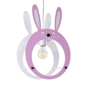 glo-61577-8d2263_61577_0 GLOBOSTAR® BUNNY 61577 ΠΑΙΔΙΚΟ ΚΡΕΜΑΣΤΟ ΦΩΤΙΣΤΙΚΟ ΦΙΓΟΥΡΑ ΜΟΝΟΦΩΤΟ 1 X E27 IP20 ΡΟΖ & ΑΣΠΡ