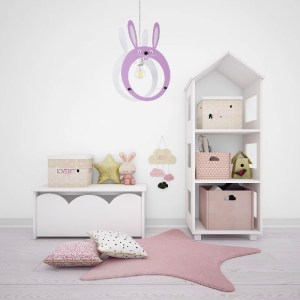 glo-61577-post_147 GLOBOSTAR® BUNNY 61577 ΠΑΙΔΙΚΟ ΚΡΕΜΑΣΤΟ ΦΩΤΙΣΤΙΚΟ ΦΙΓΟΥΡΑ ΜΟΝΟΦΩΤΟ 1 X E27 IP20 ΡΟΖ & ΑΣΠΡ