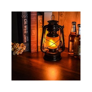 glo-76546-76546_8 GLOBOSTAR® 76546 VINTAGE ΕΠΙΤΡΑΠΕΖΙΟ ΔΙΑΚΟΣΜΗΤΙΚΟ ΦΩΤΙΣΤΙΚΟ LED RETRO ΜΑΥΡΟ ΦΑΝΑΡΑΚΙ FLAME