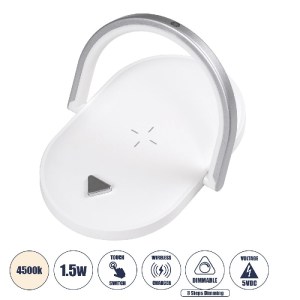 glo-76559-76559_00 GLOBOSTAR® ECLIPSE 76559 ΕΠΙΤΡΑΠΕΖΙΟ ΦΩΤΙΣΤΙΚΟ ΠΟΡΤΑΤΙΦ LED 15W 1200LM 180° AC 220-240V IP20 ΦΥΣΙΚΟ ΛΕΥΚΟ 4500K DIMMABLE ΛΕΥΚΟ ΠΛΑΣΤΙΚΟ - Μ17 X Π13 X Υ10CM - 2 XΡΟΝΙΑ