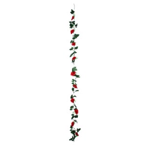 glo-78129-09002_4 GLOBOSTAR® 78129 ΤΕΧΝΗΤΟ ΚΡΕΜΑΣΤΟ ΦΥΤΟ ΔΙΑΚΟΣΜΗΤΙΚΗ ΓΙΡΛΑΝΤΑ ΛΟΥΛΟΥΔΙΩΝ ΜΕ 10 ΚΟΚΚΙΝΑ ΤΡΙΑ