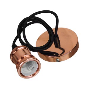 glo-90012-90012_0 ΚΡΕΜΑΣΤΟ ΦΩΤΙΣΤΙΚΟ ΜΕ ΥΦΑΣΜΑΤΙΝΟ ΜΑΥΡΟ ΚΑΛΩΔΙΟ ΚΑΙ ΧΑΛΚΙΝΟ ΝΤΟΥΙ  Ε27 GLOBOSTAR 90012