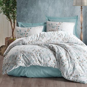 meg-129CTN2586-0 ΣΕΤ ΠΑΠΛΩΜΑΤΟΘΗΚΗ LENDELL COTTON BOX 3 ΤΜΧ ΜΟΝΗ (160X220) ΧΡΩΜΑ ΜΕΝΤΑ - ΛΕΥΚΟ