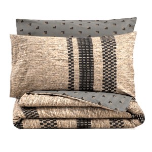 meg-129CTN2781-2 ΣΕΤ ΠΑΠΛΩΜΑΤΟΘΗΚΗ ARLO COTTON BOX 3 ΤΜΧ ΜΟΝΗ (160X220) ΧΡΩΜΑ ΚΑΦΕ - ΓΚΡΙ