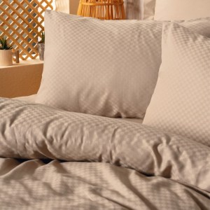 meg-129CTN4443-1 ΣΕΤ ΠΑΠΛΩΜΑΤΟΘΗΚΗ PLAID COTTON BOX 4 ΤΜΧ ΔΙΠΛΗ (200X220) ΧΡΩΜΑ MINK