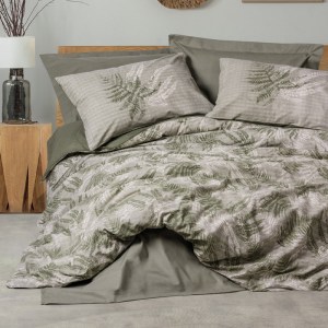 meg-129CTN4491-0 ΣΕΤ ΠΑΠΛΩΜΑΤΟΘΗΚΗ FROND COTTON BOX 4 ΤΜΧ ΔΙΠΛΗ (200X220) ΧΡΩΜΑ ΧΑΚΙ