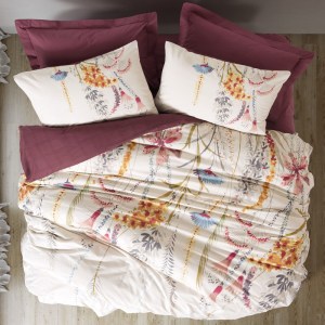 meg-129CTN4843-0 ΣΕΤ ΠΑΠΛΩΜΑΤΟΘΗΚΗ FLOS COTTON BOX 4 ΤΜΧ ΔΙΠΛΗ (200X220) ΧΡΩΜΑ ΜΠΟΡΝΤΩ