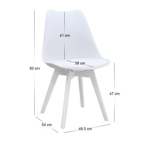 meg-GP001-0043,2-10 ΚΑΡΕΚΛΑ ΤΡΑΠΕΖΑΡΙΑΣ VIVA MEGAPAP PP - PU ΛΕΥΚΟ - ΞΥΛΙΝΟ ΛΕΥΚΟ ΠΟΔΙ 48,5X54X80ΕΚ.