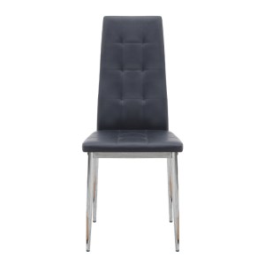 meg-GP001-0047,1-4 ΚΑΡΕΚΛΑ ΤΡΑΠΕΖΑΡΙΑΣ ROSA MEGAPAP ΜΑΥΡΟ PU - ΜΕΤΑΛΛΙΚΟ ΠΟΔΙ ΧΡΩΜΙΟΥ 41X48X98ΕΚ.