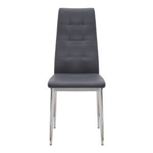 meg-GP001-0047,2-4 ΚΑΡΕΚΛΑ ΤΡΑΠΕΖΑΡΙΑΣ ROSA MEGAPAP ΓΚΡΙ PU - ΜΕΤΑΛΛΙΚΟ ΠΟΔΙ ΧΡΩΜΙΟΥ 41X48X98ΕΚ.