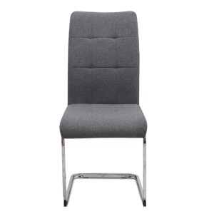 meg-GP001-0052,2-4 ΚΑΡΕΚΛΑ ΤΡΑΠΕΖΑΡΙΑΣ LAURA MEGAPAP ΓΚΡΙ ΥΦΑΣΜΑ - ΜΕΤΑΛΛΙΚΗ ΒΑΣΗ ΧΡΩΜΙΟΥ 42X58X98ΕΚ.