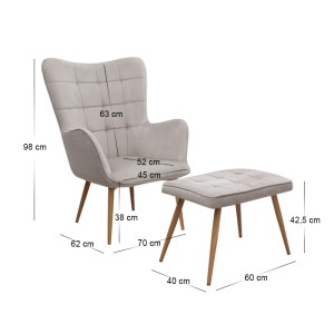 meg-GP001-0060,3-11 ΠΟΛΥΘΡΟΝΑ - ΜΠΕΡΖΕΡΑ ΜΕ ΥΠΟΠΟΔΙΟ LILY MEGAPAP ΜΠΕΖ ΒΕΛΟΥΔΟ - ΜΕΤΑΛΛΙΚΟ ΠΟΔΙ ΧΡΩΜΑ ΦΥΣΙΚΟ 70X62X98ΕΚ.