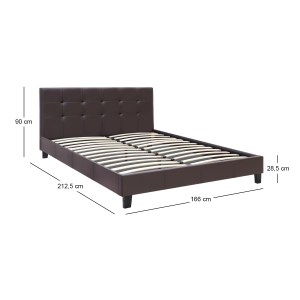 meg-GP002-0003,4-6 ΚΡΕΒΑΤΙ SISSY MEGAPAP ΑΠΟ ΤΕΧΝΟΔΕΡΜΑ ΧΡΩΜΑ ΚΑΦΕ 160X200ΕΚ.