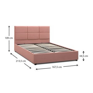 meg-GP002-0005,1-8 ΚΡΕΒΑΤΙ KINGSTON MEGAPAP ΒΕΛΟΥΔΙΝΟ ΜΕ ΑΠΟΘΗΚΕΥΤΙΚΟ ΧΩΡΟ ΧΡΩΜΑ MELON PINK 160X200ΕΚ.