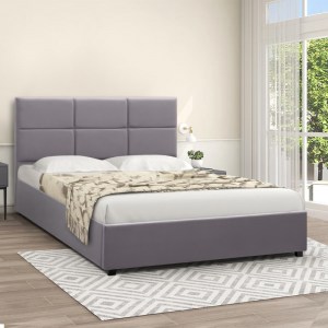 meg-GP002-0005,2-1 ΚΡΕΒΑΤΙ KINGSTON MEGAPAP ΒΕΛΟΥΔΙΝΟ ΜΕ ΑΠΟΘΗΚΕΥΤΙΚΟ ΧΩΡΟ ΧΡΩΜΑ ΓΚΡΙ 160X200ΕΚ.