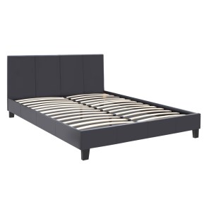 meg-GP002-0012,1-2 ΚΡΕΒΑΤΙ FLAT MEGAPAP ΑΠΟ ΤΕΧΝΟΔΕΡΜΑ ΧΡΩΜΑ ΜΑΥΡΟ ΜΑΤ 160X200ΕΚ.