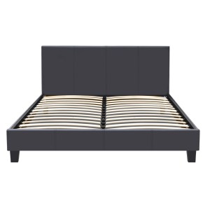 meg-GP002-0012,1-3 ΚΡΕΒΑΤΙ FLAT MEGAPAP ΑΠΟ ΤΕΧΝΟΔΕΡΜΑ ΧΡΩΜΑ ΜΑΥΡΟ ΜΑΤ 160X200ΕΚ.