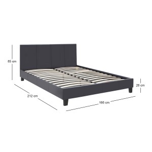 meg-GP002-0012,1-6 ΚΡΕΒΑΤΙ FLAT MEGAPAP ΑΠΟ ΤΕΧΝΟΔΕΡΜΑ ΧΡΩΜΑ ΜΑΥΡΟ ΜΑΤ 160X200ΕΚ.