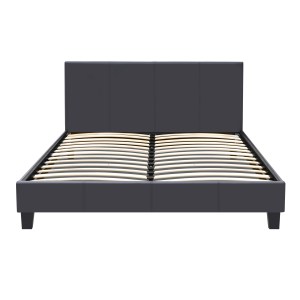 meg-GP002-0013,1-3 ΚΡΕΒΑΤΙ FLAT MEGAPAP ΑΠΟ ΤΕΧΝΟΔΕΡΜΑ ΧΡΩΜΑ ΜΑΥΡΟ ΜΑΤ 150X200ΕΚ.