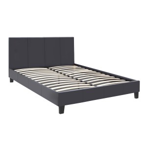meg-GP002-0014,1-2 ΚΡΕΒΑΤΙ FLAT MEGAPAP ΑΠΟ ΤΕΧΝΟΔΕΡΜΑ ΧΡΩΜΑ ΜΑΥΡΟ ΜΑΤ 140X190ΕΚ.