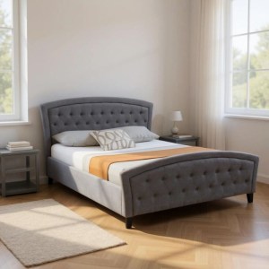 meg-GP002-0015,1-1 ΚΡΕΒΑΤΙ ALEXIA MEGAPAP ΥΦΑΣΜΑΤΙΝΟ ΧΡΩΜΑ ΓΚΡΙ 160X200ΕΚ.