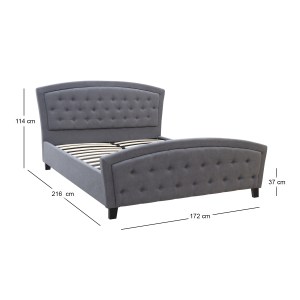 meg-GP002-0015,1-6 ΚΡΕΒΑΤΙ ALEXIA MEGAPAP ΥΦΑΣΜΑΤΙΝΟ ΧΡΩΜΑ ΓΚΡΙ 160X200ΕΚ.