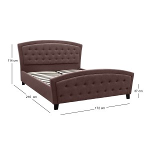 meg-GP002-0015,2-6 ΚΡΕΒΑΤΙ ALEXIA MEGAPAP ΥΦΑΣΜΑΤΙΝΟ ΧΡΩΜΑ ΚΑΦΕ 160X200ΕΚ.