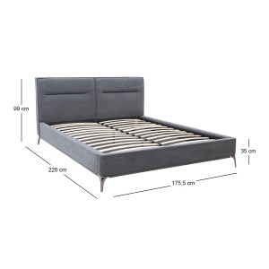 meg-GP002-0016,1-6 ΚΡΕΒΑΤΙ MEGAN MEGAPAP ΥΦΑΣΜΑΤΙΝΟ ΧΡΩΜΑ ΑΝΘΡΑΚΙ 160X200ΕΚ.