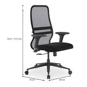 meg-GP008-0059,1-9 ΚΑΡΕΚΛΑ ΓΡΑΦΕΙΟΥ B2-8D MEGAPAP ΕΡΓΟΝΟΜΙΚΗ ΜΕ ΥΦΑΣΜΑ MESH ΧΡΩΜΑ ΜΑΥΡΟ 68X70X103,5/117,5ΕΚ.