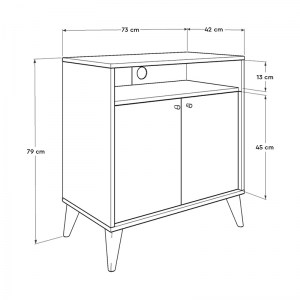 meg-GP009-0001-5 ΕΠΙΠΛΟ TV - ΝΤΟΥΛΑΠΙ - ΠΑΠΟΥΤΣΟΘΗΚΗ 6 ΖΕΥΓΩΝ LONDON MEGAPAP ΔΙΦΥΛΛΟ ΣΕ ΛΕΥΚΟ 73X42X79ΕΚ.