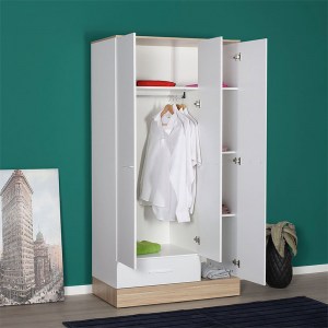 meg-GP009-0025-2 ΝΤΟΥΛΑΠΑ ΡΟΥΧΩΝ BASE MEGAPAP ΤΡΙΦΥΛΛΗ ΣΕ ΧΡΩΜΑ ΛΕΥΚΟ - SONOMA 103X52X198ΕΚ.