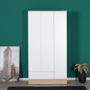 meg-GP009-0025-3 ΝΤΟΥΛΑΠΑ ΡΟΥΧΩΝ BASE MEGAPAP ΤΡΙΦΥΛΛΗ ΣΕ ΧΡΩΜΑ ΛΕΥΚΟ - SONOMA 103X52X198ΕΚ.