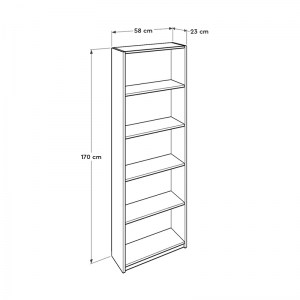 meg-GP009-0038-3 ΒΙΒΛΙΟΘΗΚΗ MAX MEGAPAP ΣΕ ΧΡΩΜΑ ΚΟΚΚΙΝΟ 58X23X170ΕΚ.