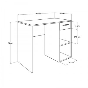 meg-GP009-0043-3 ΓΡΑΦΕΙΟ CONCEPT MEGAPAP ΣΕ ΧΡΩΜΑ ΚΑΡΥΔΙ 90X52X75ΕΚ.