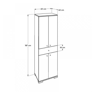 meg-GP009-0048-6 ΝΤΟΥΛΑΠΑ ΡΟΥΧΩΝ DIAMOND MEGAPAP ΔΙΦΥΛΛΗ ΣΕ ΧΡΩΜΑ ΛΕΥΚΟ 60X38X187ΕΚ.
