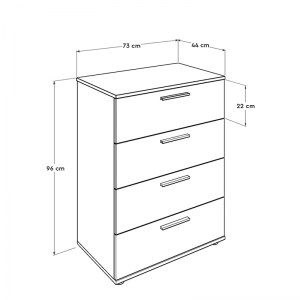 meg-GP009-0072-4 ΣΥΡΤΑΡΙΕΡΑ TRENDLINE MEGAPAP ΣΕ ΧΡΩΜΑ ΛΕΥΚΟ 73X44X96ΕΚ.