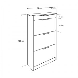 meg-GP009-0079-4 ΠΑΠΟΥΤΣΟΘΗΚΗ FLAT MEGAPAP 18 ΖΕΥΓΩΝ ΣΕ ΧΡΩΜΑ ΛΕΥΚΟ 75X29X128ΕΚ.