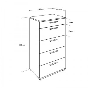 meg-GP009-0100-5 ΣΥΡΤΑΡΙΕΡΑ TRENDLINE MEGAPAP ΣΕ ΧΡΩΜΑ ΚΑΡΥΔΙ 60X44X108ΕΚ.