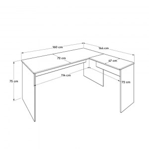 meg-GP009-0160-4 ΓΡΑΦΕΙΟ ΔΙΕΥΘΥΝΤΙΚΟ RIO MEGAPAP ΓΩΝΙΑΚΟ ΑΝΑΣΤΡΕΨΙΜΟ ΧΡΩΜΑ ΚΑΡΥΔΙ 160X144X75ΕΚ.